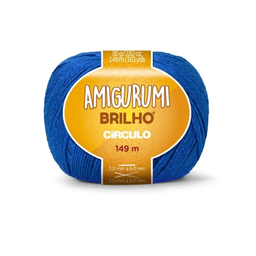 Fio de Crochet CÍRCULO Amigurumi Brilho 80g Azul BIC 2829