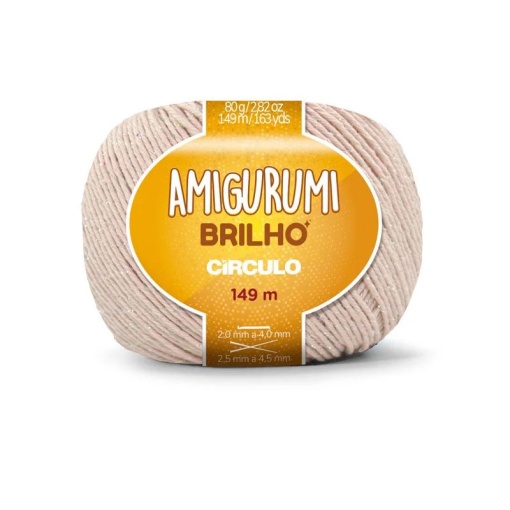 Fio de Crochet CÍRCULO Amigurumi Brilho 80g Chantilly 7563