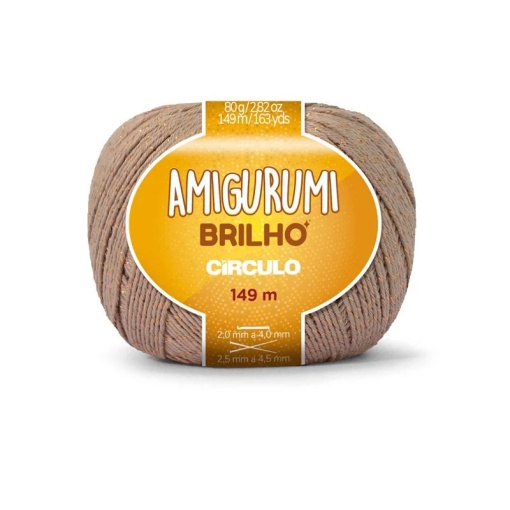 Fio de Crochet CÍRCULO Amigurumi Brilho 80g Castanha 7625