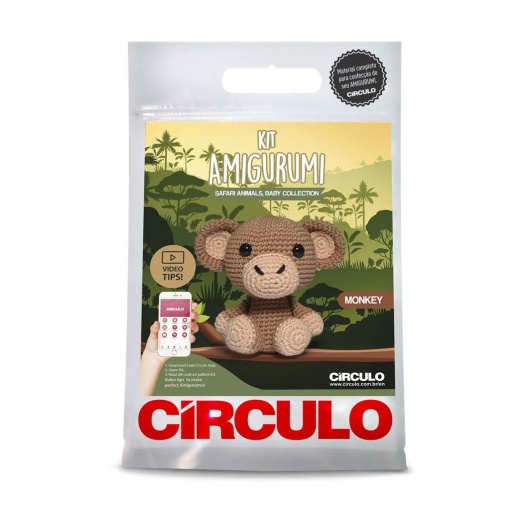 Kit de crochet CÍRCULO Amigurumi safari - macaco 2