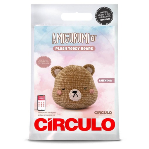 Kit de crochet CÍRCULO Amigurumi safari Teddy Bear - amêndoa 1