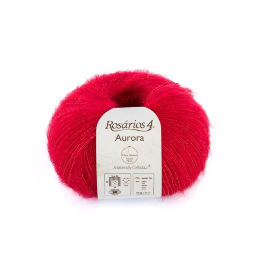 Fio de Tricot Rosários 4 AURORA 25g Vermelho 77