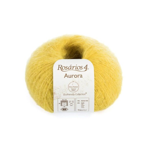 Fio de Tricot Rosários 4 AURORA 25g Mostarda 86