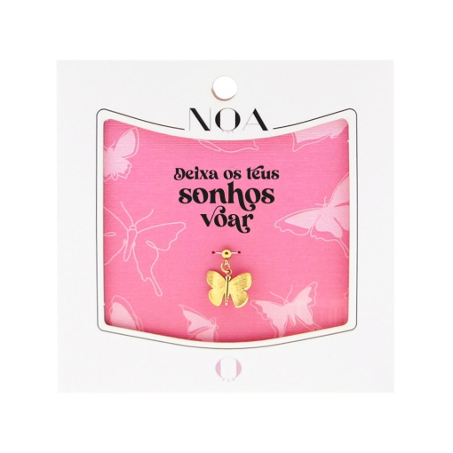 Charm Aço Dourado NOA Story Borboleta "Deixa os Teus Sonhos Voar"