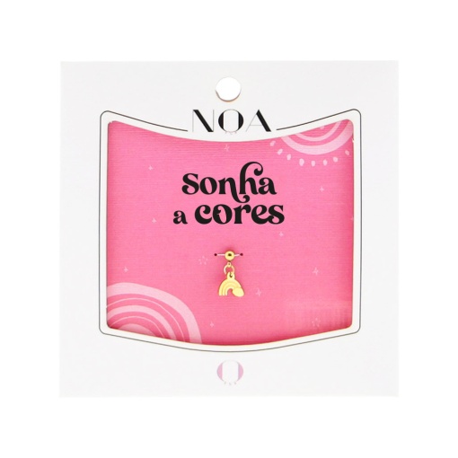 Charm de aço dourado NOA Story arco-íris "Sonha a cores"