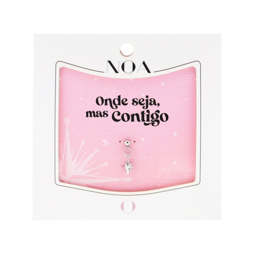 Charm Aço Prateado NOA Story Rosa dos Ventos "Onde Seja, mas Contigo"