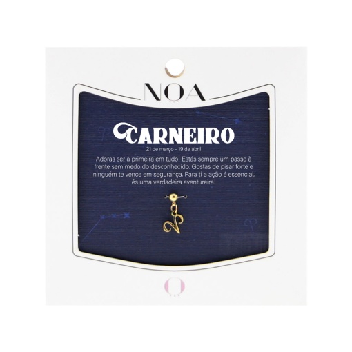 Charm Aço Dourado NOA Story Zodíaco "Carneiro"