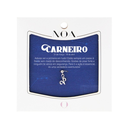 Charm Aço Prateado NOA Story Zodíaco "Carneiro"