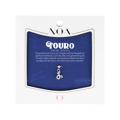 Charm Aço Prateado NOA Story Zodíaco "Touro"