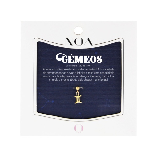 Charm Aço Dourado NOA Story Zodíaco "Gémeos"