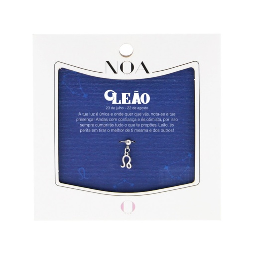 Charm Aço Prateado NOA Story Zodíaco "Leão"