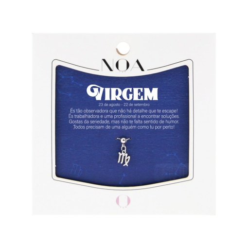 Charm Aço Prateado NOA Story Zodíaco "Virgem"