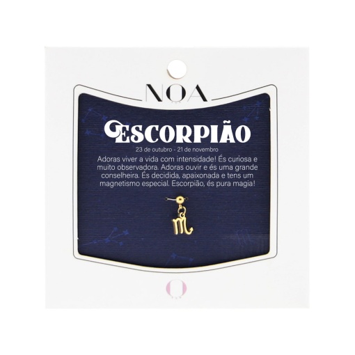 Charm Aço Dourado NOA Story Zodíaco "Escorpião"