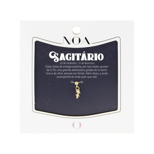 Charm Aço Dourado NOA Story Zodíaco "Sagitário"