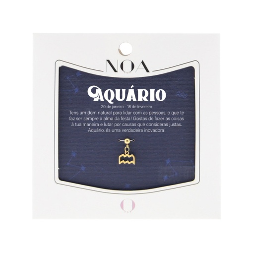 Charm Aço Dourado NOA Story Zodíaco "Aquário"