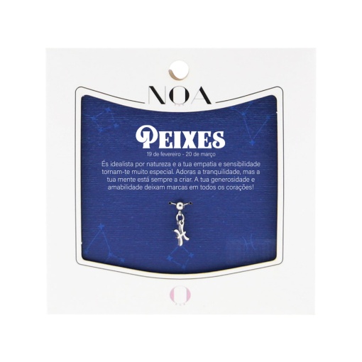 Charm Aço Prateado NOA Story Zodíaco "Peixes"