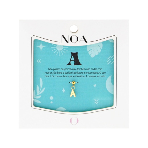 Charm Aço Dourado NOA Story Letra "A"