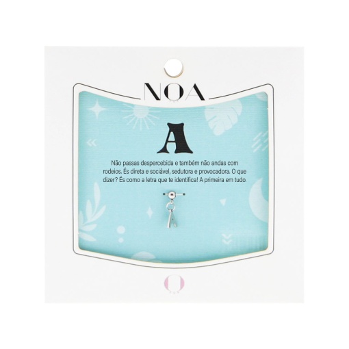 Charm Aço Prateado NOA Story Letra "A"