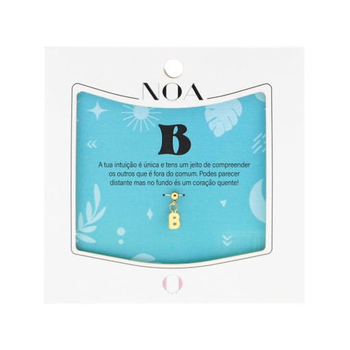 Charm Aço Dourado NOA Story Letra "B"