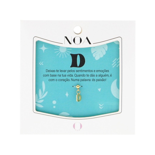Charm Aço Dourado NOA Story Letra "D"