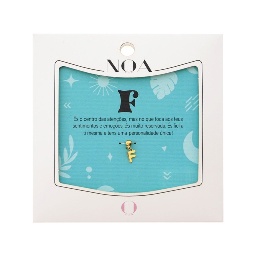 Charm Aço Dourado NOA Story Letra "F"