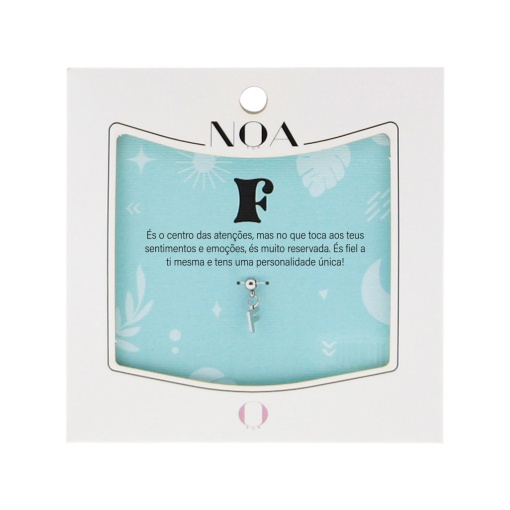 Charm Aço Prateado NOA Story Letra "F"