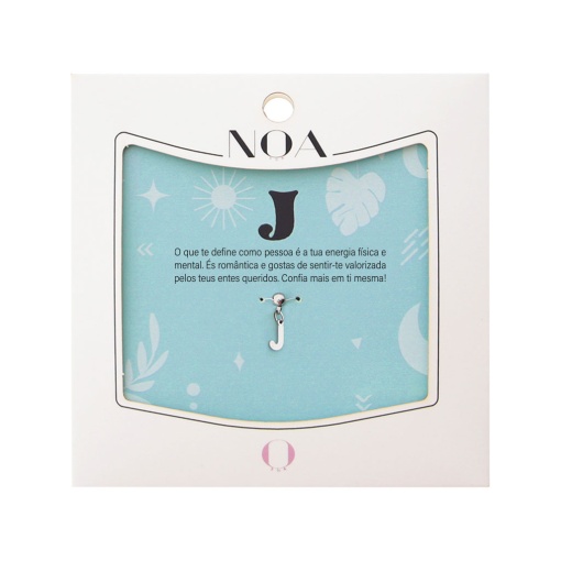 Charm Aço Prateado NOA Story Letra "J"