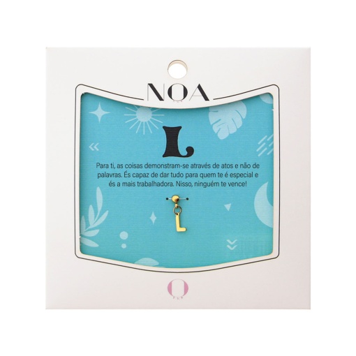 Charm Aço Dourado NOA Story Letra "L"