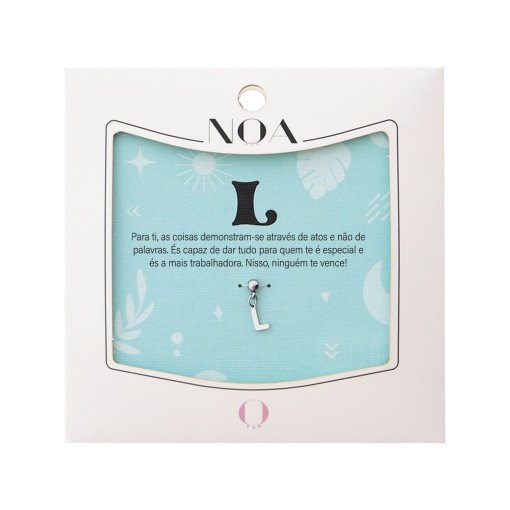 Charm Aço Prateado NOA Story Letra "L"