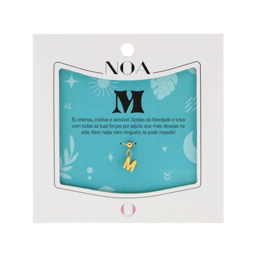 Charm Aço Dourado NOA Story Letra "M"