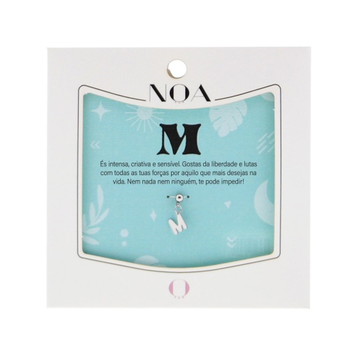 Charm Aço Prateado NOA Story Letra "M"