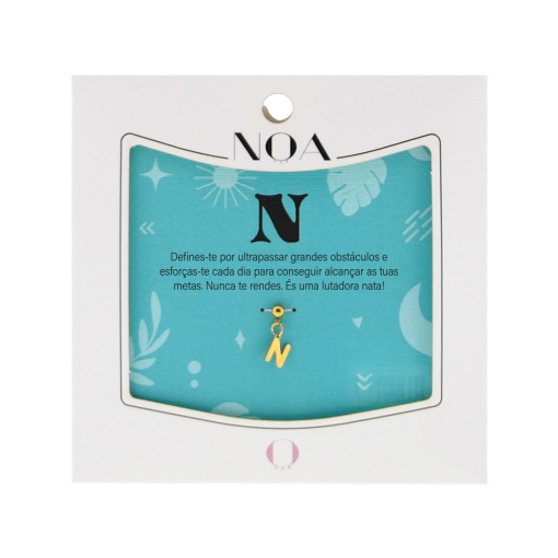 Charm Aço Dourado NOA Story Letra "N"
