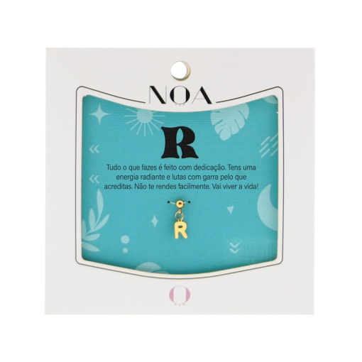 Charm Aço Dourado NOA Story Letra "R"
