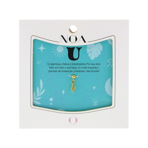 Charm Aço Dourado NOA Story Letra "U"