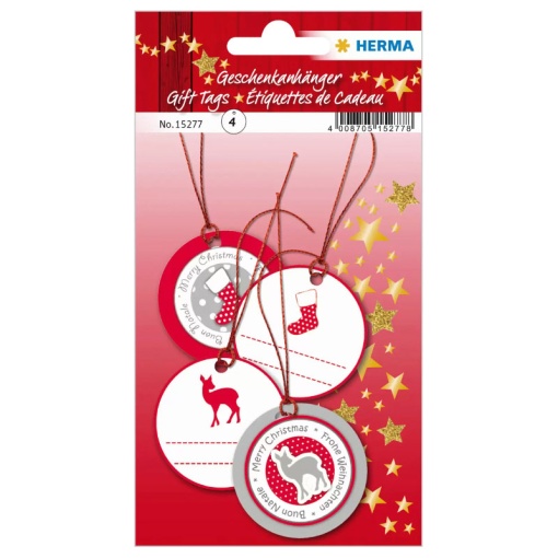 Etiquetas com fio Merry Christmas bota HERMA - 4 unidades