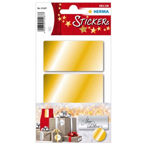Etiquetas Adesivas 34x67mm Dourado 3 folhas 9 unidades HERMA DECOR
