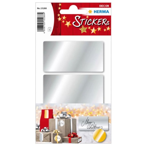 Etiquetas Adesivas 34x67mm Prateado 3 folhas 9 unidades HERMA DECOR