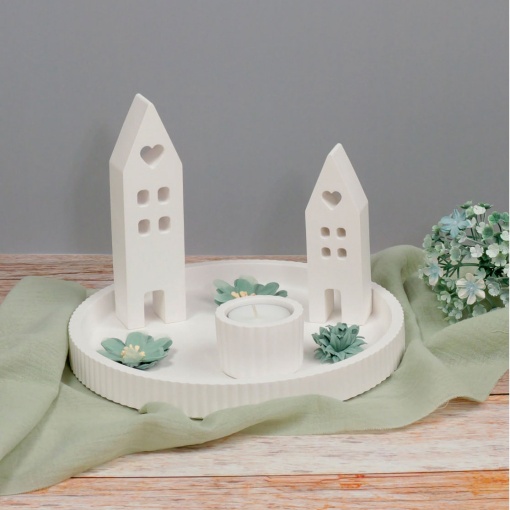 Molde de silicone para gesso prato 21x2,5cm Hobby Fun