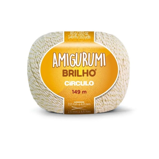 Fio de Crochet CÍRCULO Amigurumi Brilho 80g Natural 20