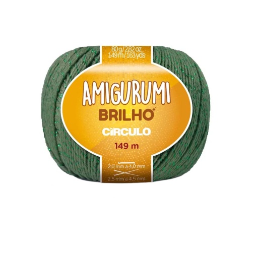 Fio de Crochet CÍRCULO Amigurumi Brilho 80g Verde Militar 5368
