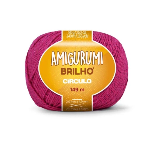 Fio de Crochet CÍRCULO Amigurumi Brilho 80g Rosa PINK 3754
