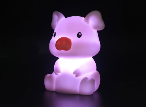Luz de Presença Mini Porco Rosa