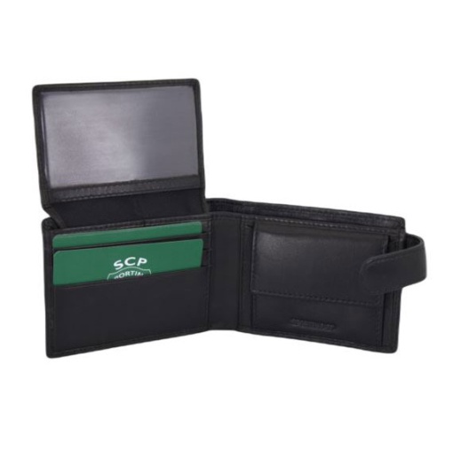 Carteira em pele com presilha Sporting preto Scp3286-01