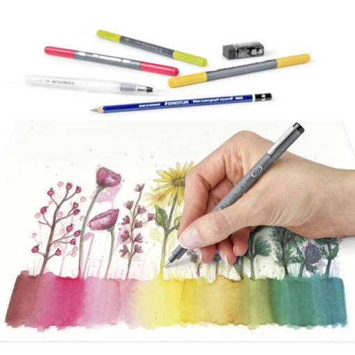Conjunto de Aguarela Floral STAEDTLER Design Journey
