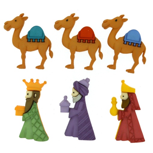 Botões DRESS IT UP Os Três Reis Magos (6 unidades)