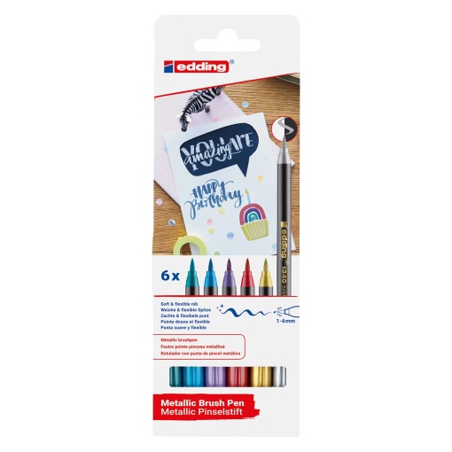 Brush Pen EDDING 1340 Metallic 1-6mm 6 Cores