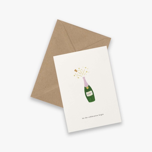 Postal KARTOTEK Champagne "Let The Celebration Begin"