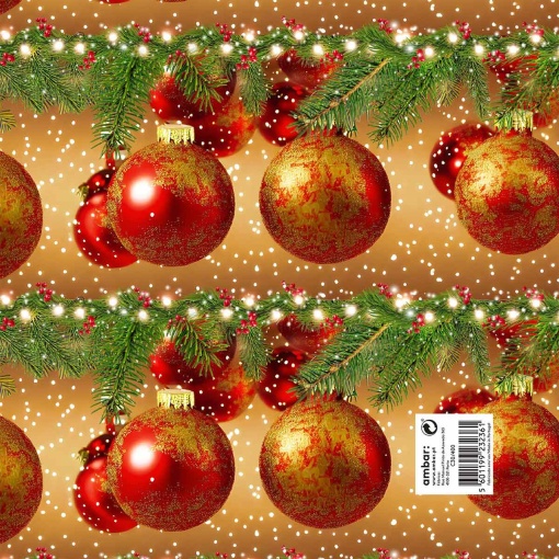 Papel de Embrulho AMBAR Natal 70x100cm Sparkling