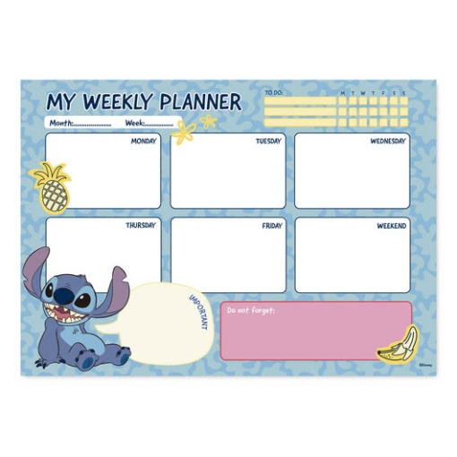 Planificador Semanal A4 DISNEY Stitch Tropical