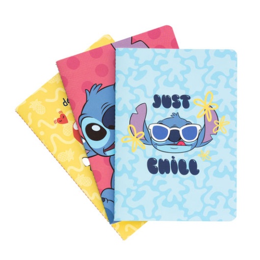 Conjunto 3 Cadernos A5 DISNEY Stitch Tropical